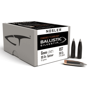 Nosler Ballistic Silvertip 6mm 95gr Hunting Projectiles