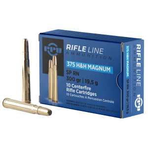 PPU Standard Rifle 375 H&H Mag 300 Gr SP RN 10 Rounds (Box)