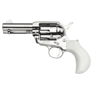 Taylors and Company(R) - 200111 - 1873 Flat Top Birdshead 9mm Luger 3.5" 6 Round Single Nickel White Revolver