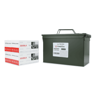 Pew Pew Exclusive Hyperion Munitions Veteran Ammo 300 Blackout 150 Gr FMJ 200 Rounds in Heavy Duty Ammo Can