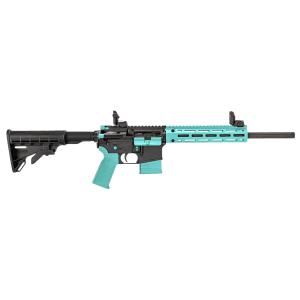 Tippmann Arms(R) - A101334 - M4-22 LTE Accent 22 LR 16" Semi Auto 10+1 Black Robin Egg Blue Rifle