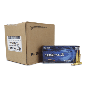 Federal Varmint & Predator 204 Ruger 32 Gr Hornady V-Max (Case)