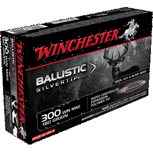 Winchester Ballistic Silvertip 300 Win Mag 180 Grain Rapid Controlled Expansion Polymer Tip (Box)