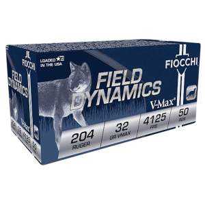 Fiocchi Field Dynamics 204 Ruger 32 Gr Hornady V Max (Box)