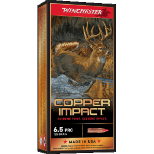 Winchester Copper Impact 6.5 PRC 125 Grain Copper Extreme Point Lead-Free (Box)