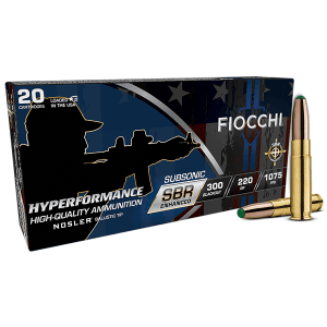 Fiocchi Hyperformance 300 Blackout 220 Gr Nosler BT 20 Rounds (Box)