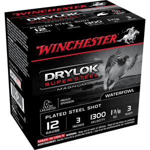Winchester Drylok Super Steel 12 Gauge 3 1 3/8 oz 3 Shot XSM1233 (Box)