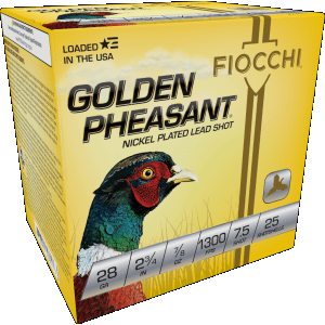 Fiocchi Golden Pheasant 28 Gauge 2.75 7/8 oz 7.5 Shot 28GP75 (Box)