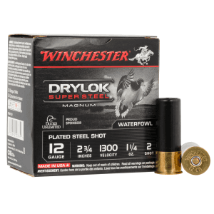 Winchester Drylok Super Steel 12 Gauge 2.75 1 1/4 oz 2 Shot XSM122 (Box)