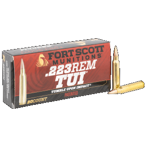 Fort Scott Munitions Tumble Upon Impact 223 Remington 55 Gr Solid Copper Spun (Box)