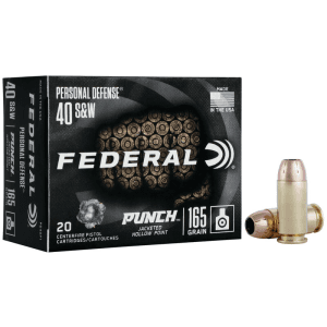 Federal Personal Defense Punch 40 S&W 165 Grain JHP (Box)