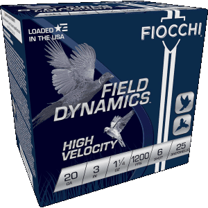 Fiocchi 20 Gauge 3 1-1/4 oz 6 Shot 1200 fps (Box)