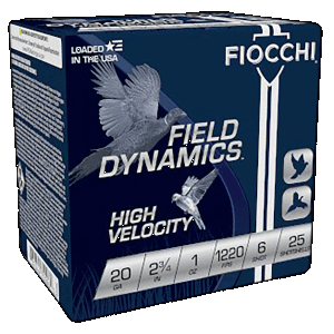 Fiocchi Field Dynamics 20 Gauge 2.75 1oz 6 Shot (Box)