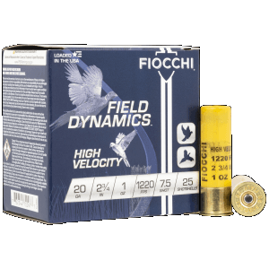 Fiocchi Field Dynamics 20 Gauge 2.75 1 oz 7.5 Shot 20HV75 (Box)