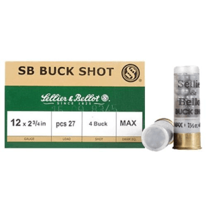 Sellier & Bellot Hunting 12 Gauge 2.75 1 1/4 oz 4 Buck SB12BSB (Box)