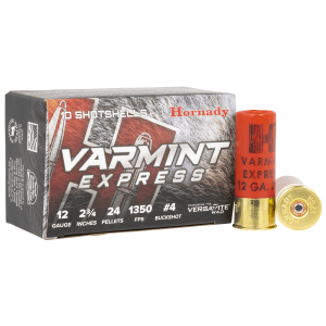 Hornady 12 Gauge 2.75 24 Pellets 4 Buck Shot 1350 fps (Box)