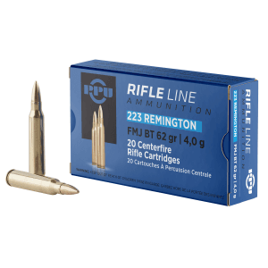 PPU Standard Rifle 223 Rem 62 Gr FMJ BT 20 Rounds (Box)