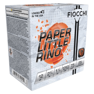 Fiocchi Paper Little Rino 12 Gauge 2.75 1-1/8 oz 7.5 Shot (Box)