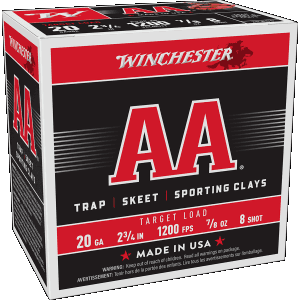 Winchester AA 20 Gauge 2.75 7/8 oz 8 Shot (Box)