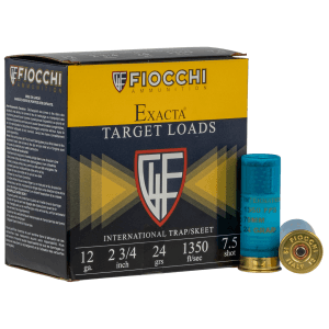 Fiocchi Exacta Target 12 Gauge 2.75 24 gram 7.5 Shot 12IN2475 (Box)