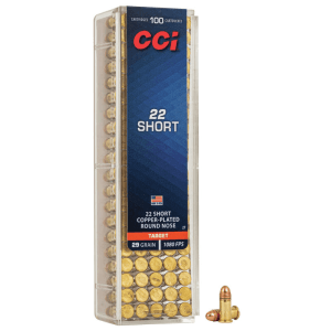 CCI 22 Short 29 Grain Copper-Plated Round Nose (Box)