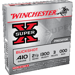 Winchester Super X 410 Gauge 2.50 3 Pellets 000 Buck XB41000 (Box)