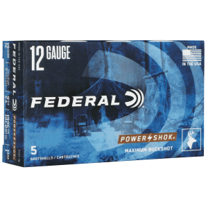 Federal Power-shok 12 Gauge 2.75 16 Pellets 1 Buck F1271B (Box)