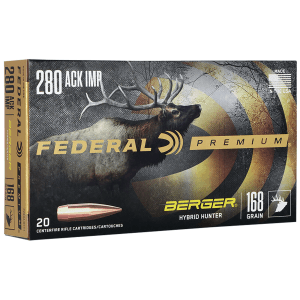 Federal Premium 280 Ackley Improved 168 Gr Berger Hybrid Hunter (Box)