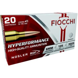 Fiocchi Hyperformance 6mm Creedmoor 105 Gr Nosler Reduced Drag Factor (Box)