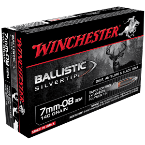 Winchester Ballistic Silvertip 7mm-08 Rem 140 Grain Rapid Controlled Expansion Polymer Tip Ammo (Box)