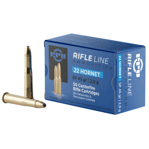 PPU Standard Rifle 22 Hornet 45 Gr SP 50 Rounds (Box)
