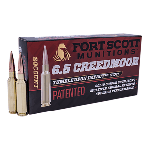 Fort Scott Munitions Tumble Upon Impact 6.5 Grendel 123 Grain Solid Copper Spun (Box)