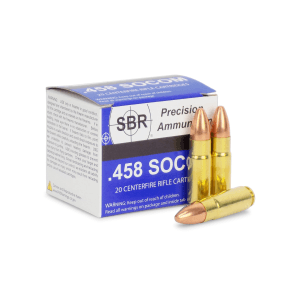 SBR Ammo .458 SOCOM 550 Gr FMJ Subsonic (Box)