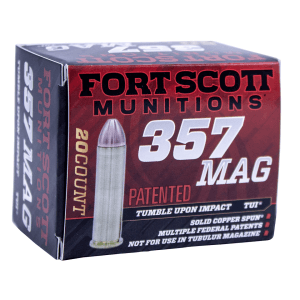 Fort Scott Munitions 357 Magnum 125 Grain Solid Copper Spun (Box)