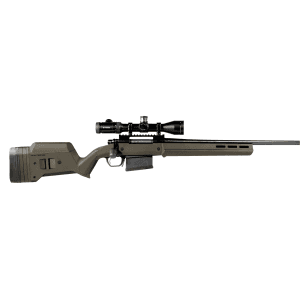 Magpul MAG931ODG Hunter American Stock Fixed with Aluminum Bedding Adjustable Comb OD Green Synthetic for Ruger American SA