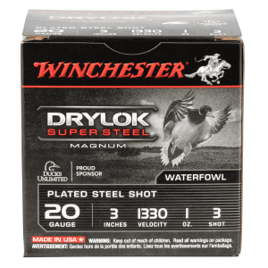 Winchester Drylok Super Steel 20 Gauge 3 1 oz 3 Shot XSM2033 (Box)
