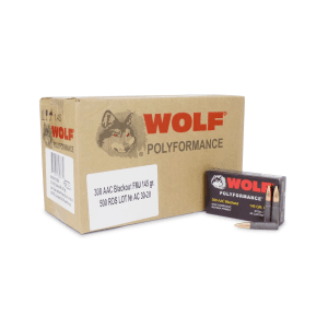 Wolf Polyformance 300 Blackout 145 Grain FMJ (Case)