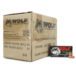 Wolf Performance 9mm 115 Gr FMJ (Case)
