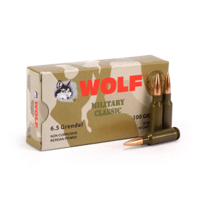 Wolf Military Classic 6.5 Grendel 100 Grain FMJ (Box)