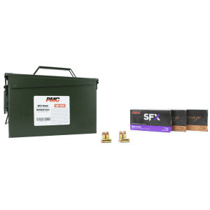 PMC Bronze 9mm 124 Gr FMJ / PMC SFX 9mm 124 Gr StarFire HP 150 Rounds in Heavy Duty Ammo Can Bundle