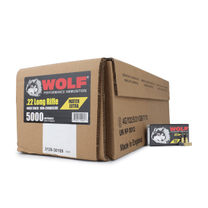 Wolf Match Extra .22 LR 40 Gr Solid (Case)
