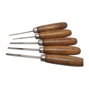 U.J. Ramelson V&u Chisel Carving Set Checkering & Resoration 5pc Set