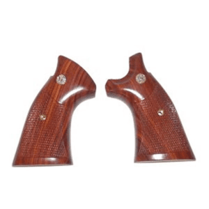 Smith & Wesson Brown Wood Checkered Square Grips for K/L Frame