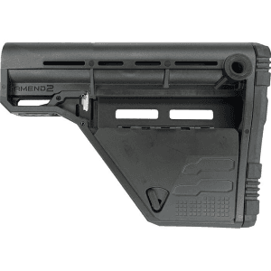 Amend2 AR-15 Mil-Spec Carbine Stock Adjustable Polymer Black AMS Modular