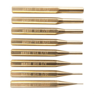 Grace Usa Brass Pin Punch Set  8 Pc