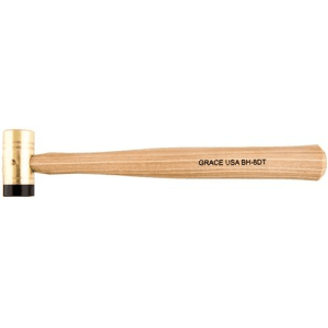 Grace Usa Delrin Tipped Solid Brass Hammer-8oz