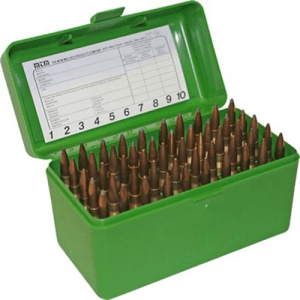 Mtm Case-Gard Flip Top Rifle Ammo Box 26 Nosler-10.75x68 Mauser 50 Rnd Grn