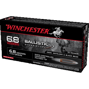 Winchester Ballistic Silvertip 6.8 Western 170 Grain Rapid Controlled Expansion Polymer Tip Ammunition (Box)