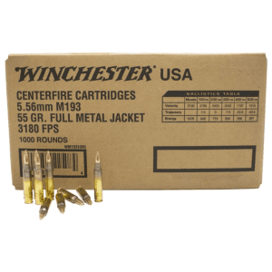 Winchester USA 5.56 55 Gr M193 FMJ (1000 Rounds)