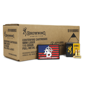 Browning Training & Practice 9mm 115 Grain FMJ Ammo (Case)